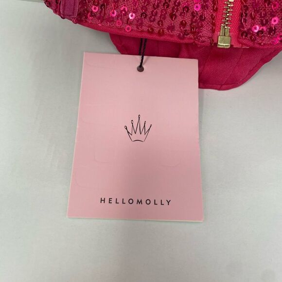 Hello Molly NWT Sz 2 Hot Pink Sequin Sexy Party Vibe Crop Top - Picture 10 of 11